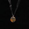 14_ Glass on double strand ribbon with sterling silver clasp $30
