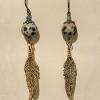 15_Jaguar jasper and feather faceted turquoise 14k gold filled ear wire $35
