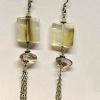 22_ Quartz, Smoky quartz sterling silver findings chain and ear wire 3.5" $45