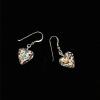 05_ Venetian Glass handmade Murano white gold hearts sterling silver 1" $40 SOLD JD