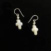 07_ Pearl cross sterling silver earwire .75" $25