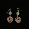 51_Glass Copper heart and findings 14k gold-filled ear wire 1.5" $40