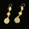 59_Gold plated findings and hand made Murano glass leopard spot beads 14k gold ear wire 2" $40