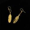 61_ Gold leaf tiger eye 14k gold-filled ear wire 1.5" $38