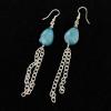 65_Glass and chains sterling silver ear wire 4" $35 SOLD LD