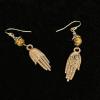 52_ Copper Hands with tiger eye 14k gold-filled wire 2" $40