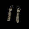 83_Silver plated heart and chain sterling silver ear wire 3" $35