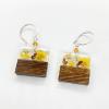 87_Resin wood dried flowers sterling silver wire carnelian 1.5" $35 SOLD JL