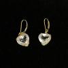 53_Vintage Quartz crystal faceted hearts 14k gold-filled  .75" $52