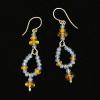89_Venetian glass faceted sapphires sterling silver 1.75" $40