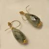 111_Large Prynite drops 22k gold vermeil 2" $52