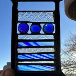 06_ "Layer Effect Series 3" featuring original Spectrum blue baroque glass and architectural glass 5 x 3.5" $65