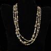 01_Triple strand necklace with glass and semi-precious stones, pearls, metals and crystals $75