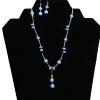 03_Vintage blue and silver glass beads, silver plated beads, with matching earring set $45