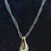 19_ Multistrand seed beads with hand torched 2.5" glass pendant 18: long $35