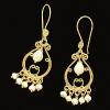 13_22K Gold vermeil over sterling silver chandelier earrings, pearls 2.5" $75