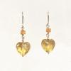 19_Faceted Citrine hearts, carnelian, 14K gold-filled chain and ear wire  1.25" $48