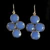30_Gold plated blue Chalcedony, 14K gold-filled ear wire  1.25"  $40