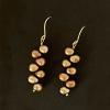39_Multicolored gold pearls, 22K gold vermeil, 14K gold ear wire 1.25" $48