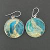 11_Hand-marbleized paper and Resin Sterling Silver ear wires 1" $40