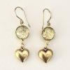 66_Rutilated gold-plated glass, gold plated pewter hearts, 14K gold-filled wire 1.5" $48