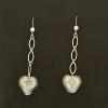 76_White gold Venetian glass hearts, Sterling Silver  1.5" $65