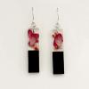 94_ Rose petals, wood, resin, sterling silver ear wire 2.25" $48
