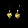 109_ER Venetian glass gold hearts $65 SOLD JT