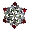 01_Clear, red, green snowflake bevels and vintage glass 9" $135