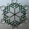 03_clear textures, green, bevels and clear nuggets 7". $165
