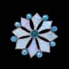 08_Teal irridized granite clear copper 6" $40