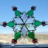10_Green and pink and red medium snowflake 10" $85