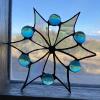 19_Teal irridized small snowflake 5" $30