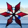 20_Cranberry red small snowflake 5" $30