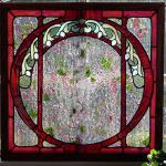 Art  nouveau vintage mirror design-Bullseye and vintage glass